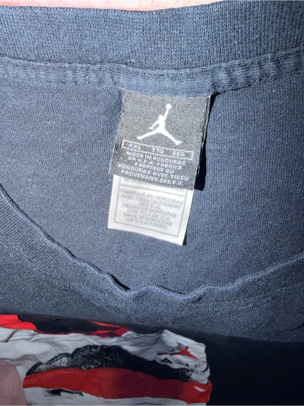Vintage Y2K Jordan 3 Fire Red Shirt Mens XXL Mega Print Sneaker Tee Black